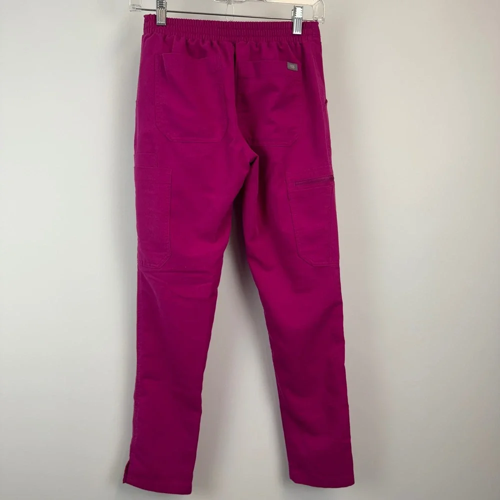 FIGS‎ Technical Collection Magenta Pink Scrub Pants XXS Petite Blue Drawstring